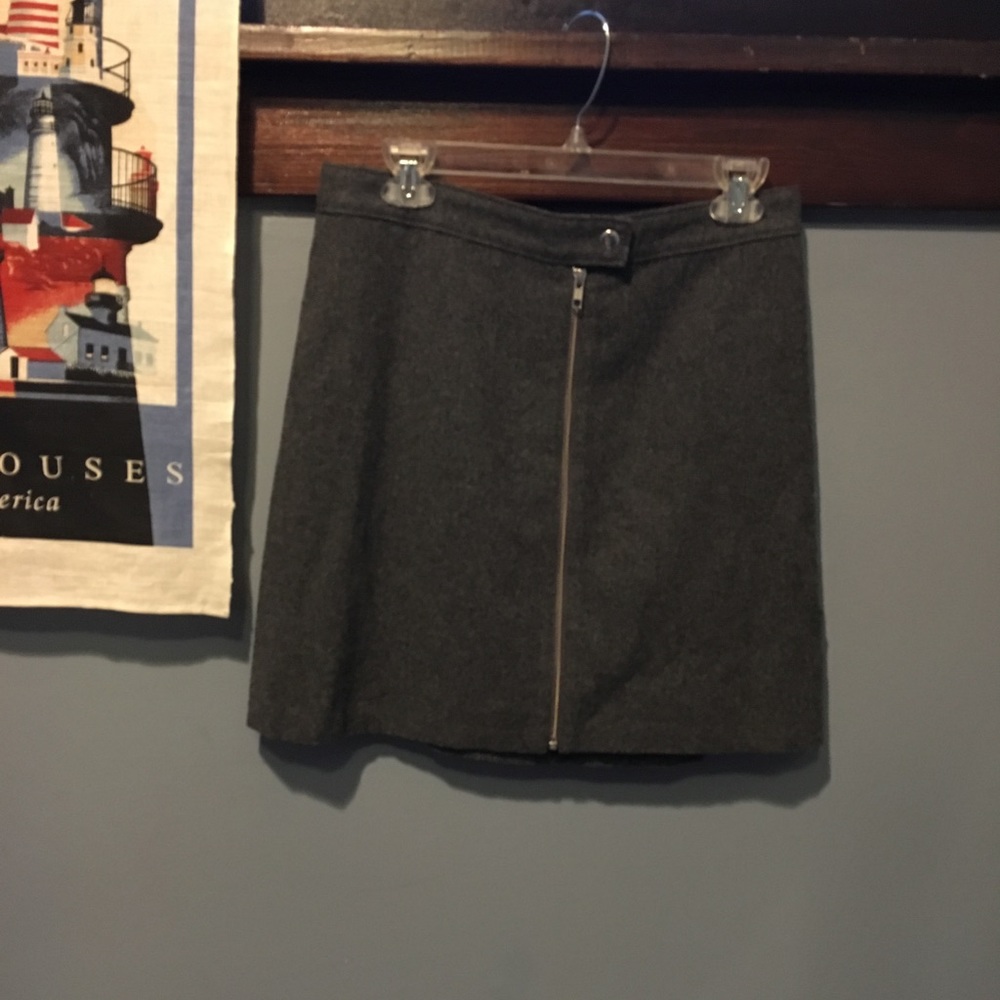 Like New: Madewell studio zip wool mini skirt gray - Picture 4 of 7